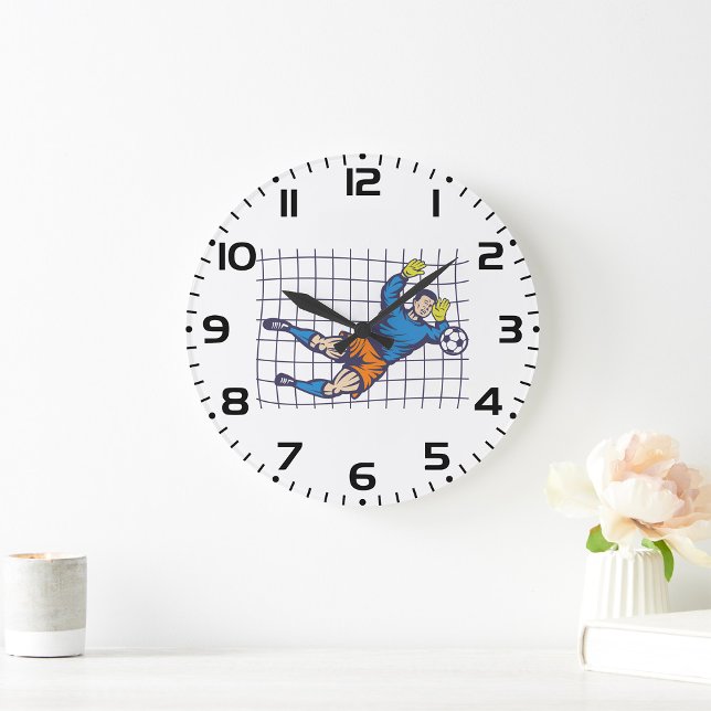 Soccer Goalkeeper Diving Save Stor Klocka (Skapare uppladdad)