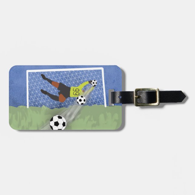 Soccer Goalkeeper Teckning Gym Bag Bagagebricka (Horisontell Framsida)