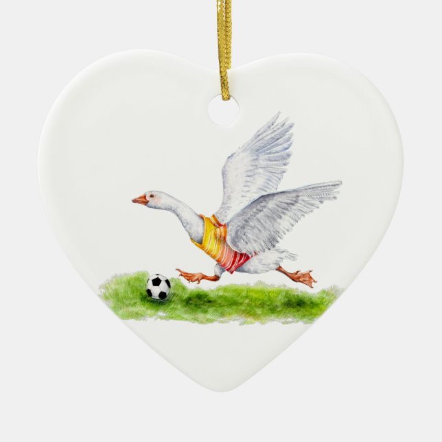 Soccer Goose Julgransprydnad Keramik (Framsidan)