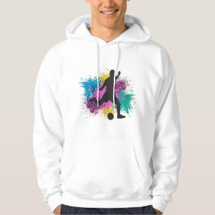 Soccer Grungy Färg Stänk Hoodie