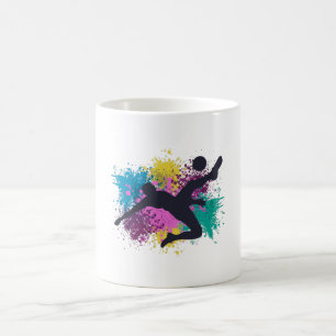 Soccer Grungy Färg Stänk Kaffemugg