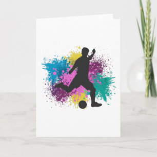 Soccer Grungy Färg Stänk Kort