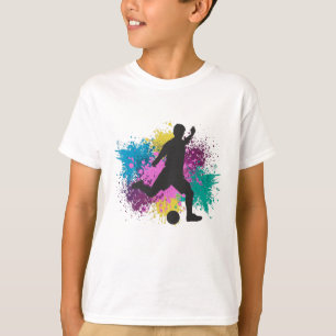 Soccer Grungy Färg Stänk T Shirt