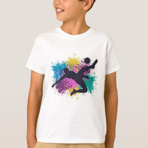 Soccer Grungy Färg Stänk T Shirt