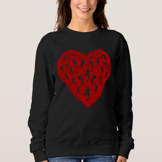 Soccer Heart Love Men Kids Girls Boys Valentines D T Shirt (Framsida)
