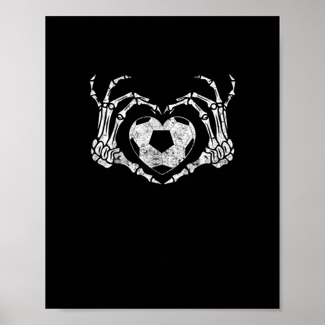 Soccer Heart Skeleton Hand Halloween Costume Poster (Framsidan)