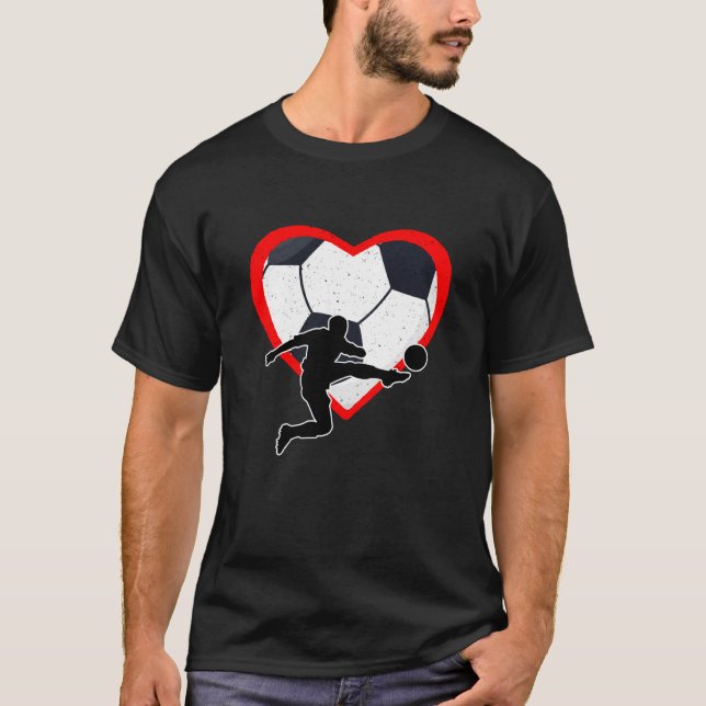 Soccer Heart Sport Love Anti Valentines Day T Shirt (Framsida)