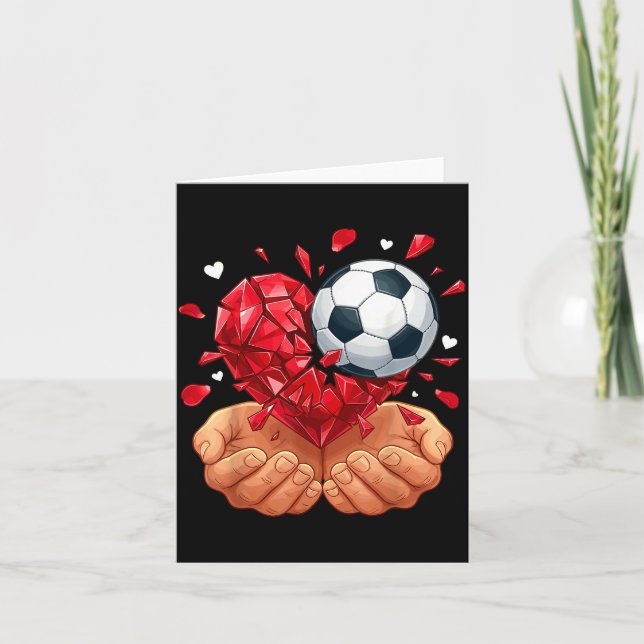 Soccer Heart Valentines Day  Kort (Framsida)