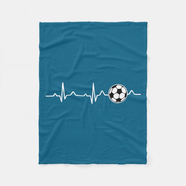 Soccer Heartbeat Football Tee Men,women Lover Foot Fleecefilt (Framsidan)