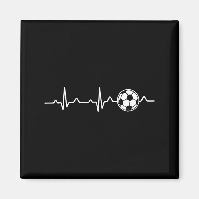 Soccer Heartbeat Football Tee Men,women Lover Foot Magnet (Framsidan)