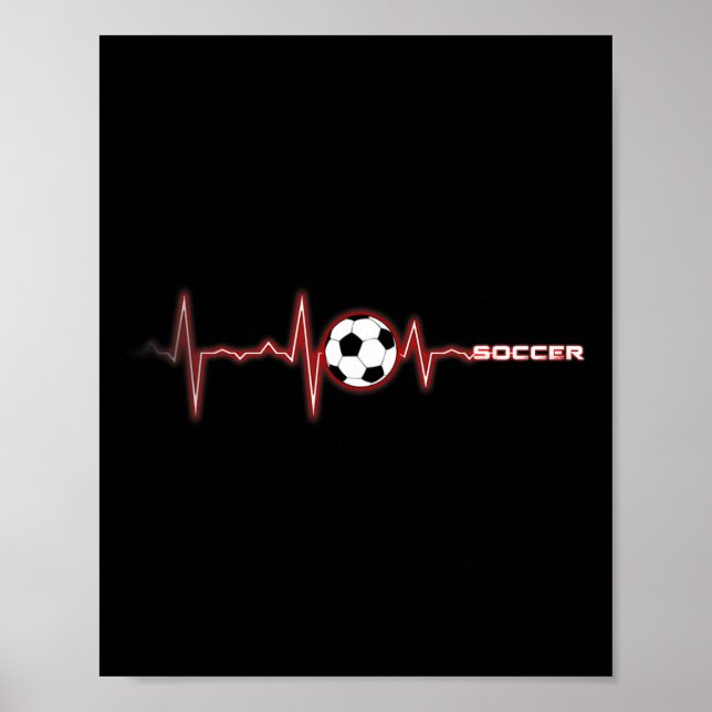 Soccer Heartbeat Shirt - Soccer Byll Heartbeat  Poster (Framsidan)