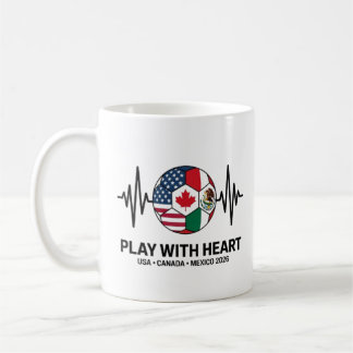 Soccer Heartbeat USA Canada Mexico 2026 Kaffemugg