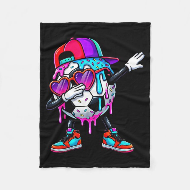 Soccer Ice Cream Drip Dabbing Sprinkles Srts Boys  Fleecefilt (Framsidan)