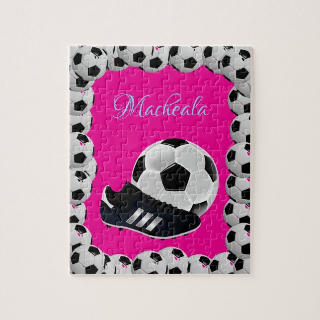 Soccer Jigszle Puzzle Shock rosa Pussel (Vertikal)