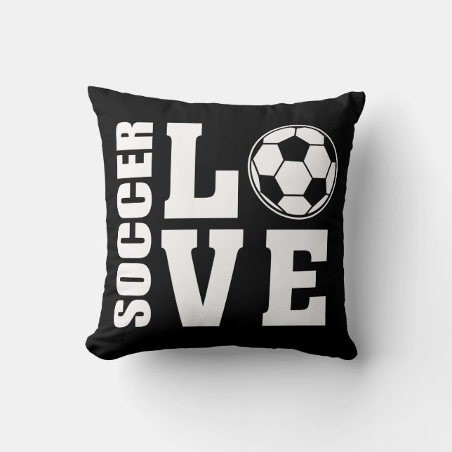 Soccer Kärlek Black Kudde (Framsida)