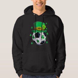 Soccer Leprechaun Hat Shamrocks C St patricks day Hoodie
