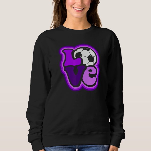 Soccer Love for Teen Girls & Women Shades of Purpl T Shirt (Framsida)