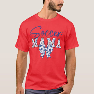 Soccer Mama Coquette Bow Funny Soccer Cheer Mama g T Shirt