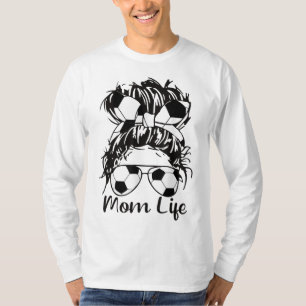 Soccer Mamma Funny Soccer Ball Glasses Bow Mamma L T Shirt