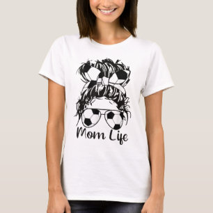 Soccer Mamma Funny Soccer Ball Glasses Bow Mamma L T Shirt