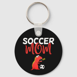 Soccer mamma gullig T-Rex dinosaur Nyckelring
