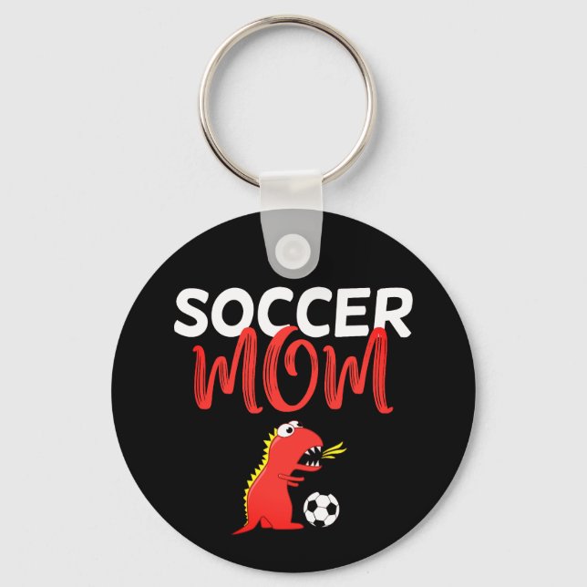 Soccer mamma gullig T-Rex dinosaur Nyckelring (Framsida)
