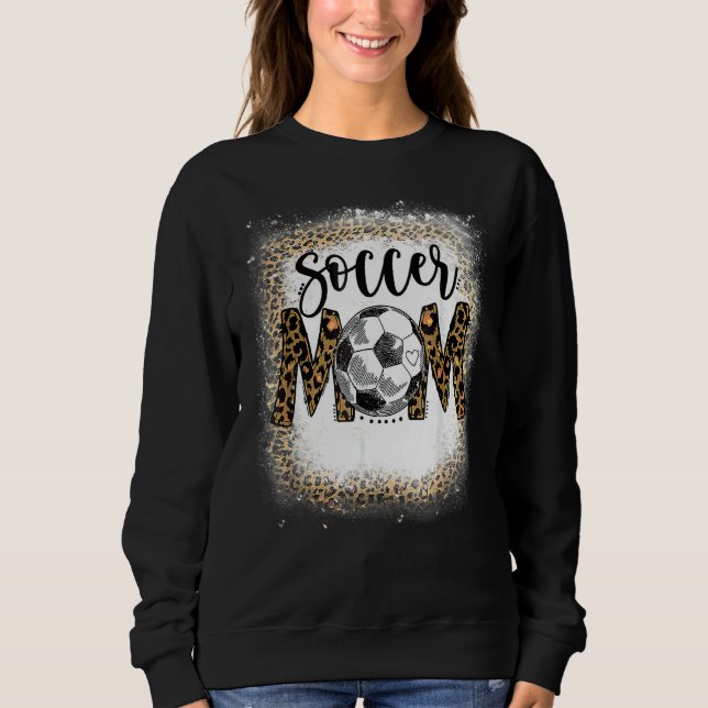 Soccer Mamma Leopard Mönster Bleached Cheer Mamma  T Shirt (Framsida)