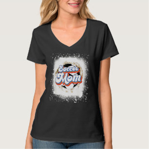 Soccer Mamma Mors dag Leopard Soccer Bleached T Shirt