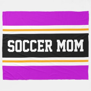 SOCCER MAMMA Roligt Rosa Black White Tävla Rand Fleecefilt