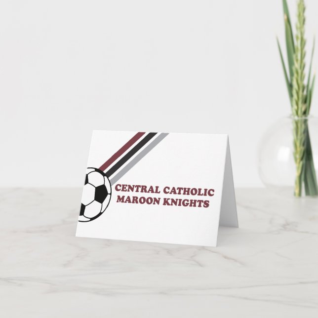 Soccer Maroon Knight Rand Tack Kort (Framsida)