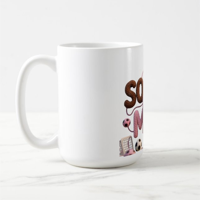 Soccer Mom mug – Faux Yarn Cozy Pullover Gift Kaffemugg (Vänster)