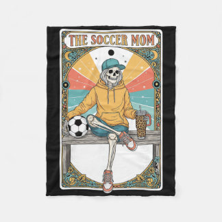 Soccer Mom Tarot Card Skeleton Coffee Byll Sidelin Fleecefilt