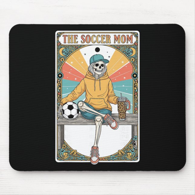 Soccer Mom Tarot Card Skeleton Coffee Byll Sidelin Musmatta (Framsidan)