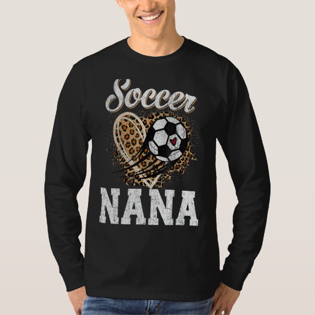 Soccer Nana Leopard Boll Mors dag T Shirt (Framsida)