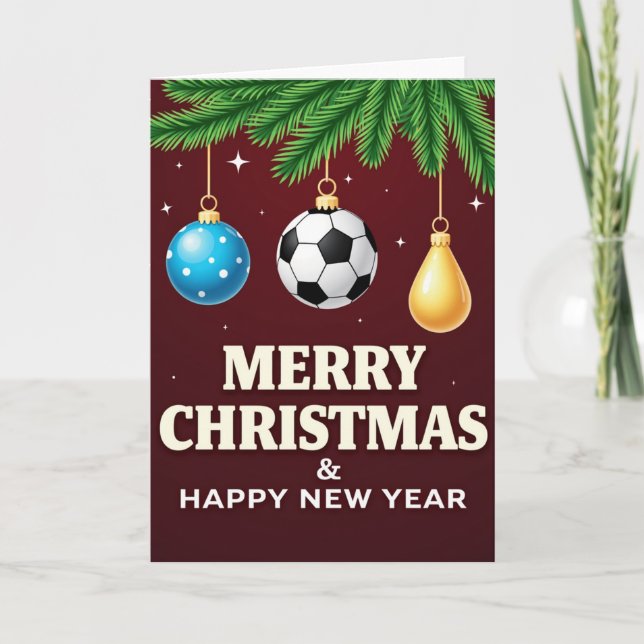Soccer Ornament Christmas Card Kort (Framsida)