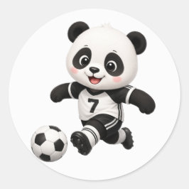 Soccer Panda Classic Rund Klistermärke
