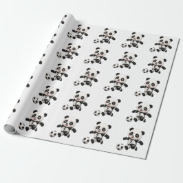 Soccer Panda Wrapping Paper Presentpapper