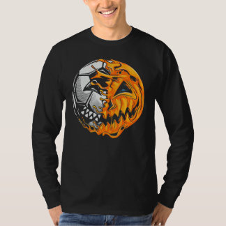 Soccer Player Halloween Pumpkin Skeleton Hallows'  T Shirt