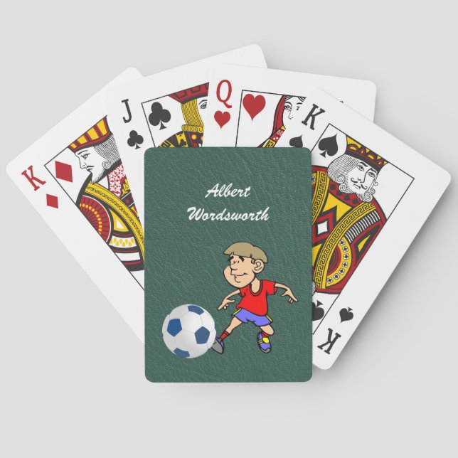 Soccer - Player image and Ball - Personalize Casinokort (Baksidan)