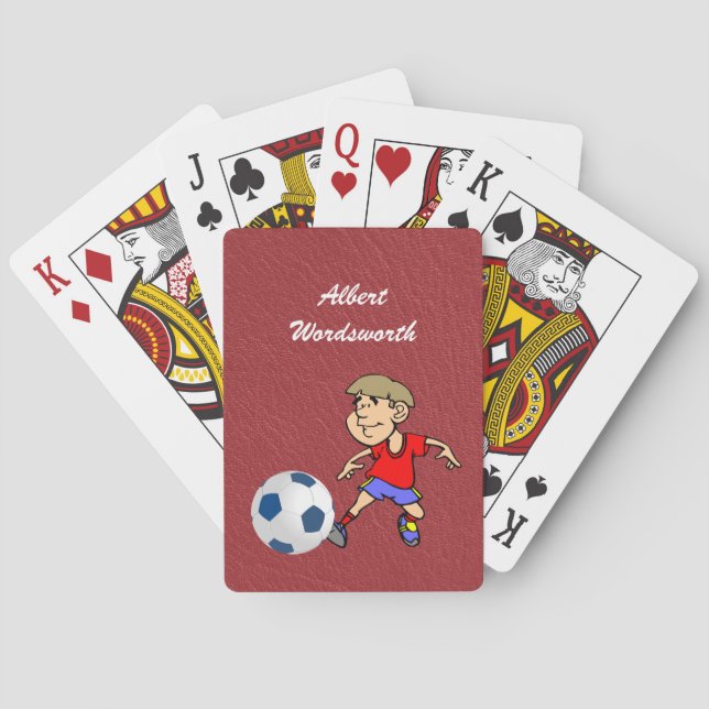 Soccer - Player image and Ball - Personalize Casinokort (Baksidan)