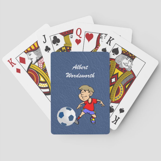 Soccer - Player image and Ball - Personalize Casinokort (Baksidan)