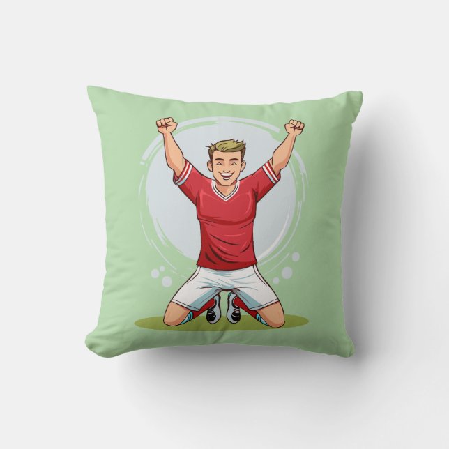 Soccer player man kudde (Framsida)