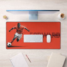 Soccer Player on Red Background