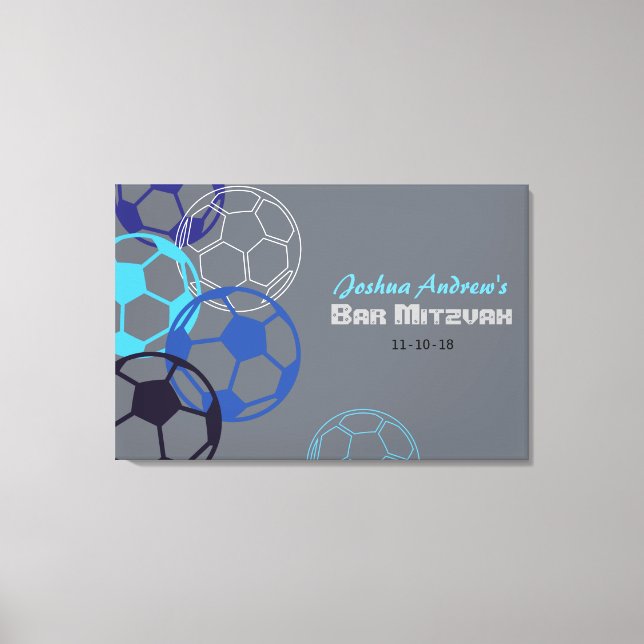SOCCER Pub Fladdermus MitzvahSign-In Board 24x36 Canvastryck (Framsida)