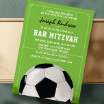 Soccer Pub Mitzvah | Football Mitzvah Inbjudningar<br><div class="desc">Fotbollsspelare,  fotbollsspelare och en modern party-grönt som är lätt att anpassa.</div>