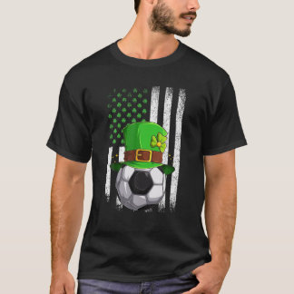 Soccer Retro USA flagga Shamrock Leprechaun St Pat T Shirt