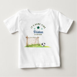 Soccer Rookie “It’s Game Time” First Birthday T Shirt