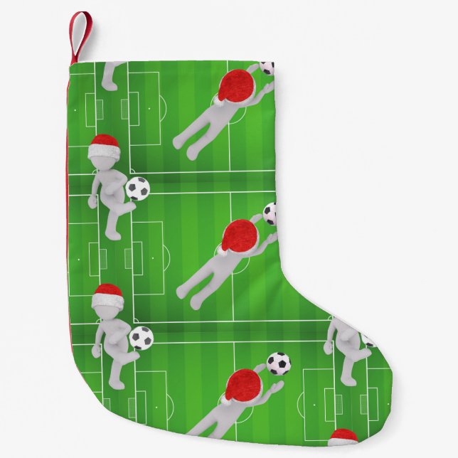 Soccer Santa christmas-lagring Liten Julstrumpa (Framsidan)