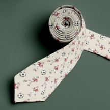 Soccer Santa Christmas Necktie with Monogram