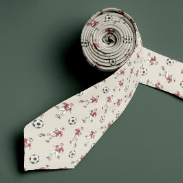 Soccer Santa Christmas Necktie with Monogram Slips